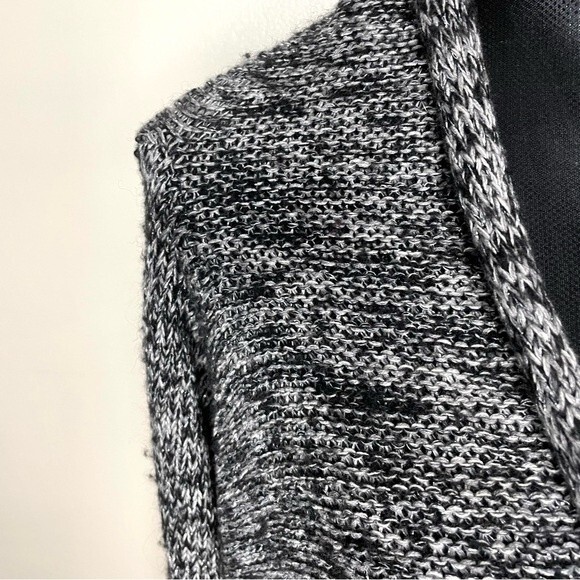 Fenn Wright Manson Cardigan Sweater Metallic Open Waterfall Black Gray Large - Picture 6 of 7